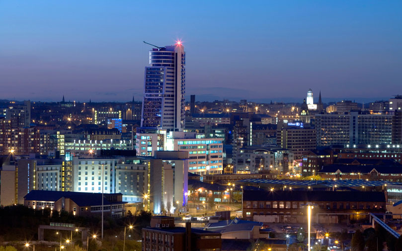 Leeds skyline at night
